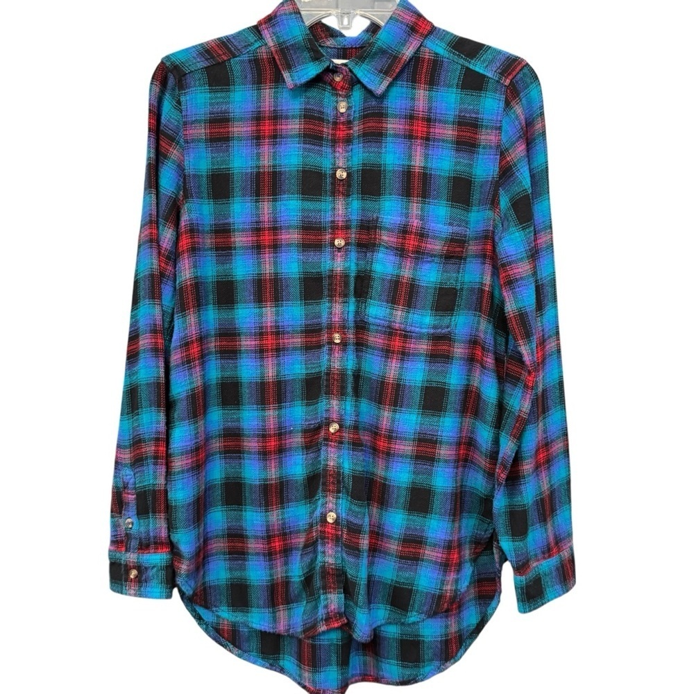 American Eagle Boyfriend Fit Flannel Shirt Plaid Cotton Small